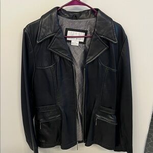 Nine West Classic Black Leather Jacket